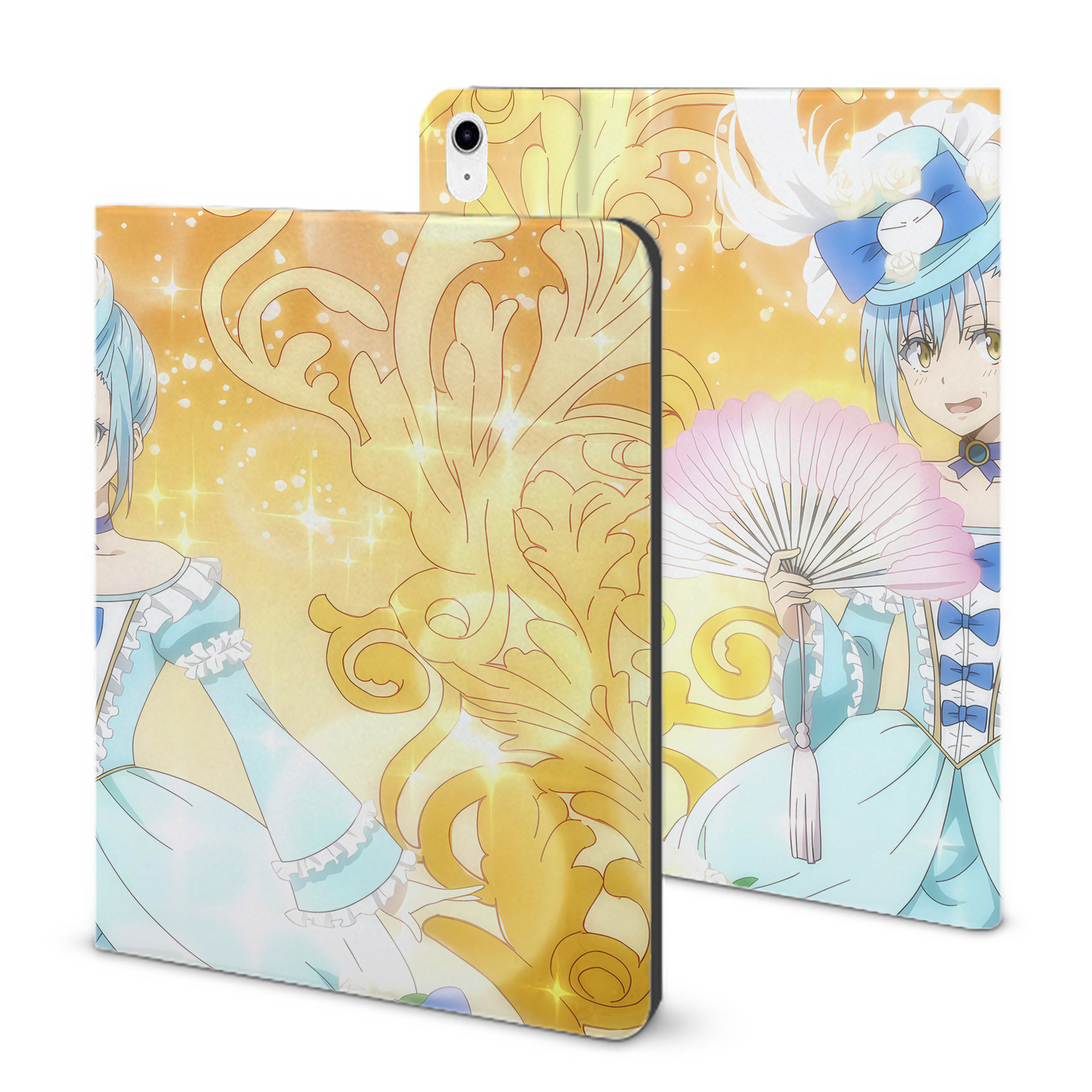（画像用） 転スラ Regarding Reincarnated to Slime IPad ケース ブック型 PUレザー TPU 耐衝撃 軽量 薄型 ペン収納なし 全面保護 IPad 各モデル対応